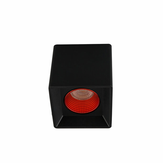 DENKIRS DK3080-BK+RD Светильник накладной IP 20, 10 Вт, GU5.3, LED, черный красный, пластик