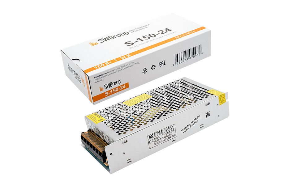 Блок питания SWG S-150-24 IP20 24V металл сетка. 
