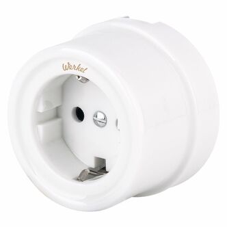 Werkel W5671001  Розетка с заземлением (белый) Ретро