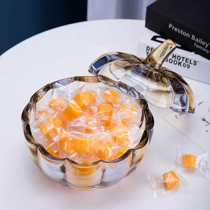 Шкатулка Cloyd POME Box   выс. 17 см - янтар. стекло (арт.50052)