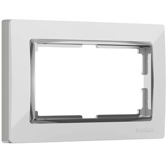 Werkel W0081901  Рамка для двойной розетки Snabb (белый хром)