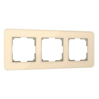 Werkel W0032443  Рамка на 3 поста Elite (айвори, стекло)