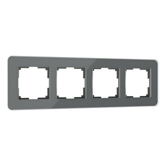 Werkel W0042440  Рамка на 4 поста Elite (графит, стекло)