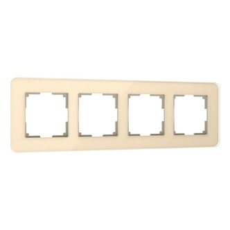 Werkel W0042443  Рамка на 4 поста Elite (айвори, стекло)