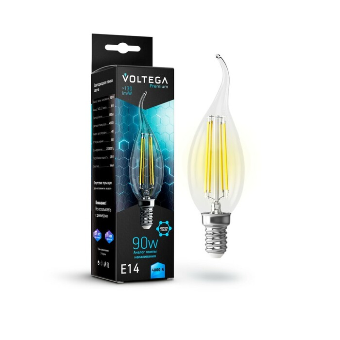 VOLTEGA 7133 VG10-CW35E14cold9W-F Crystal Graphene Candle wind 9W 4000K E14