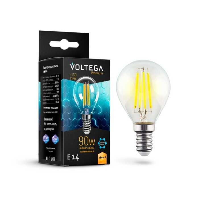 VOLTEGA 7136 VG10-G45E14warm9W-F Crystal Graphene Globe 9W 2800K E14