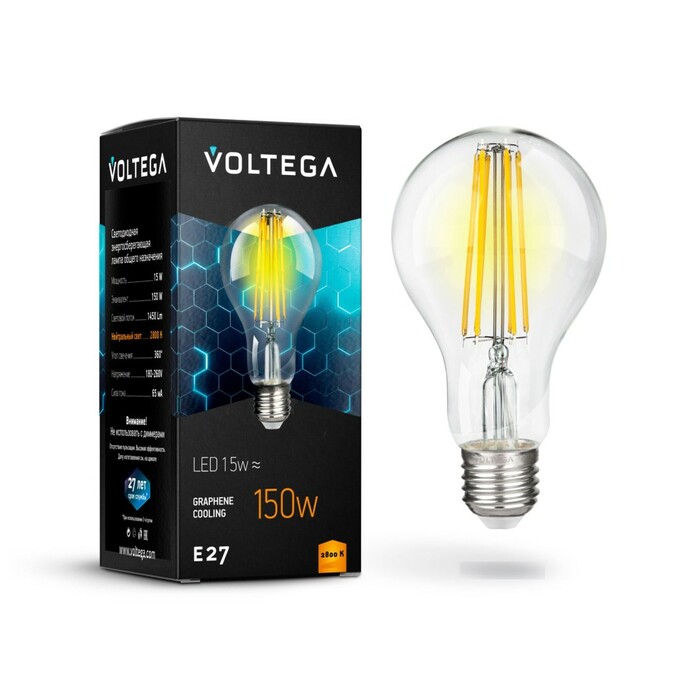 VOLTEGA 7104 VG10-A1E27warm15W-F Crystal Graphene A60 15W 2800K E27