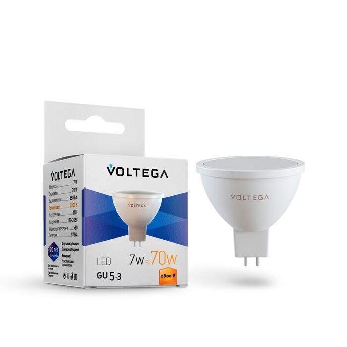 VOLTEGA 7058 VG2-S2GU5.3warm7W Simple  MR16 7W 2800K GU5.3