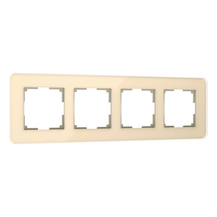 Werkel W0042443  Рамка на 4 поста Elite (айвори, стекло)