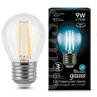 Лампа Gauss LED Filament Globe E27 9W 4100K 1 10 50 105802209