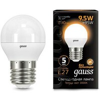 Лампа Gauss LED Globe E27 9.5W 3000K 1 10 50 105102110