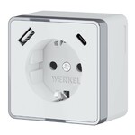 Werkel W5071701  Розетка с заземлением, шторками и USB тип A+C Gallant (белый)