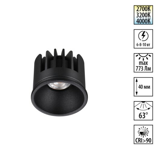 NOVOTECH 359815 DIOD NT25 488 черный Модуль светодиодный с переключ. цв. температуры и мощности IP20