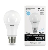 Лампа Gauss LED Elementary A60 12W E27 1170lm 6500K 1 10 50 23232
