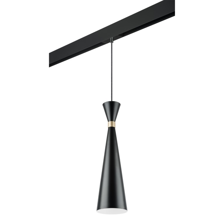 LIGHTSTAR PRO816317 Светильник д 1-фазн трека DUMO 1х40W E27 ЧЕРНЫЙ МАТОВЫЙ ЗОЛОТО (816317+595007)