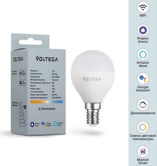 VOLTEGA 2428 VG-G45E14cct-WIFI-5W Wi-Fi Globe E14 5W 2700K-6500K MIX DIM