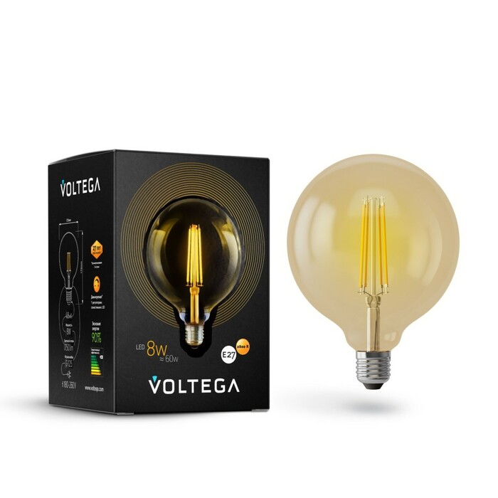 VOLTEGA 6838 VG10-G125Gwarm8W Loft Led  G125 8W 2800K E27 DIM