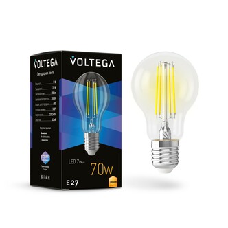 VOLTEGA Светодиодная лампа Crystal A60 7W 3000K E27 (7225)