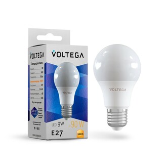 VOLTEGA Светодиодная лампа Simple A60 9W 3000K E27 (7244)