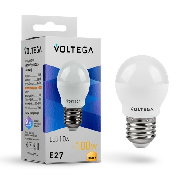 VOLTEGA Светодиодная лампа Simple Globe 10W 3000K E27 (7232)