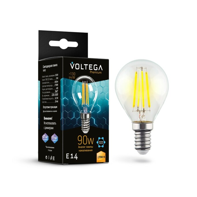 VOLTEGA Светодиодная лампа Crystal Graphene Globe 9W 2700K E14 (7221)
