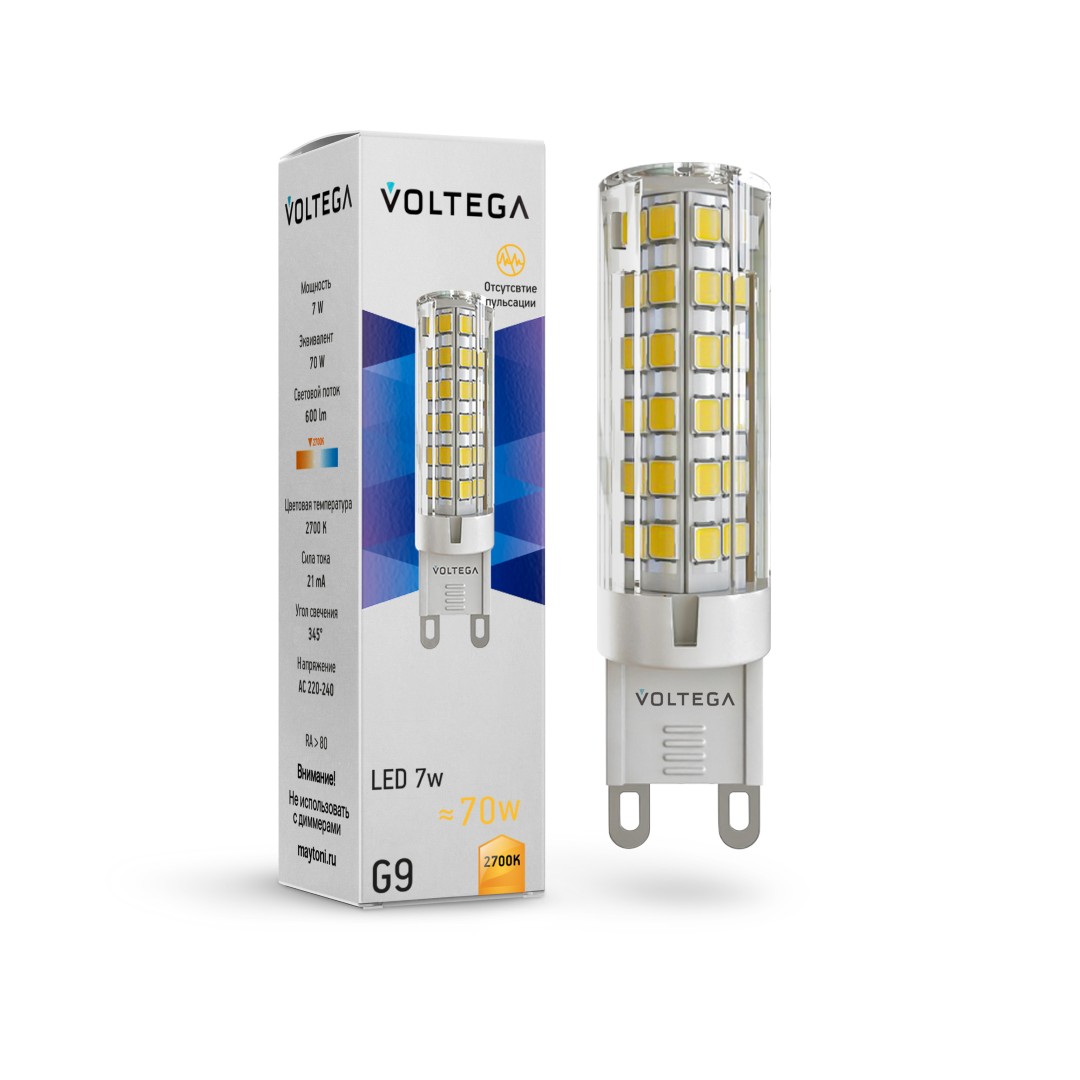 VOLTEGA Светодиодная лампа Simple Capsule 7W 2700K G9 (7263)
