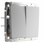 Werkel W1120006  Выключатель двухклавишный (серебряный)