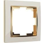 Werkel W0011932  Рамка на 1 пост Snabb (слоновая кость золото)