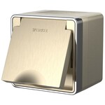Werkel W5071210  Розетка влагозащ. с зазем. с защит. крышкой и шторками Gallant (шампань рифленый)