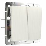 Werkel W1122013  Выключатель двухклавишный проходной (перламутровый рифленый)