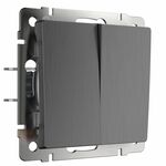 Werkel W1120004  Выключатель двухклавишный (графит рифленый)