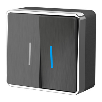 Werkel W5020104  Выключатель двухклавишный с подсветкой Gallant (графит рифленый)