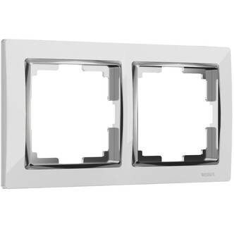 Werkel W0021901  Рамка на 2 поста Snabb (белый хром)