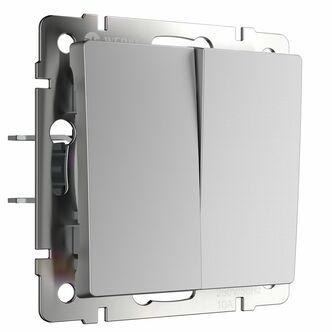 Werkel W1120006  Выключатель двухклавишный (серебряный)