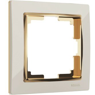 Werkel W0011932  Рамка на 1 пост Snabb (слоновая кость золото)