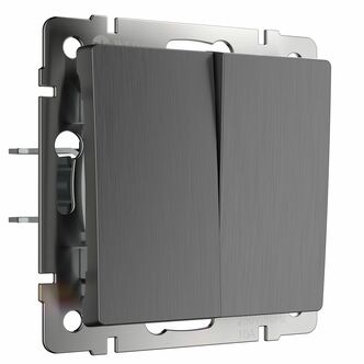 Werkel W1120004  Выключатель двухклавишный (графит рифленый)