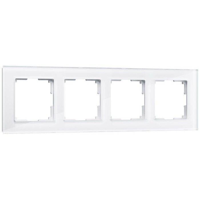 Werkel W0041101  Рамка на 4 поста Favorit (белый,стекло)