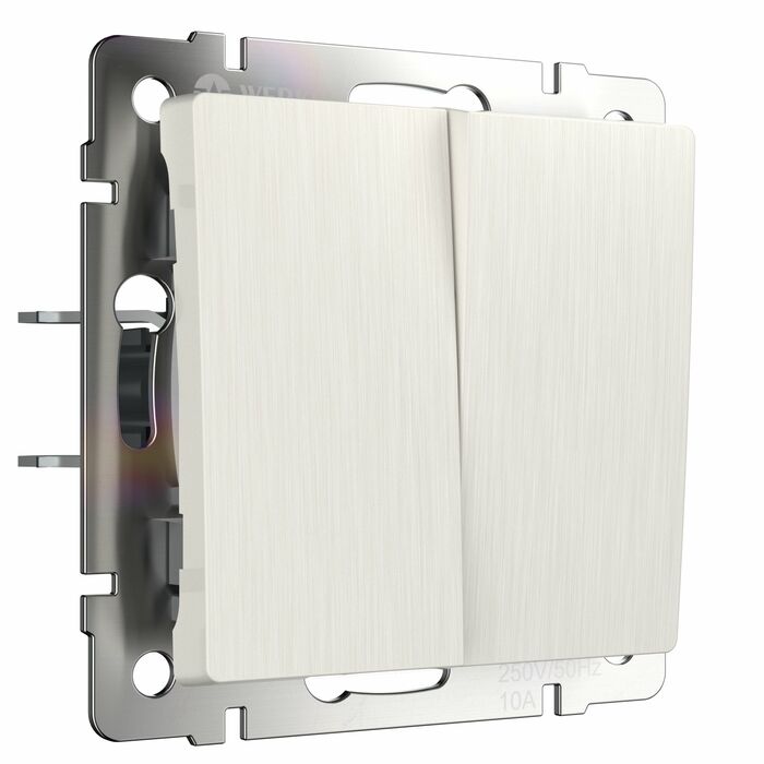 Werkel W1122013  Выключатель двухклавишный проходной (перламутровый рифленый)