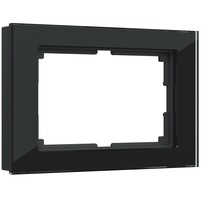 Werkel W0081108  Рамка для двойной розетки  Favorit (черный,стекло)