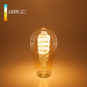 ELEKTROSTANDART BLE2717   Светодиодная лампа FDL 8W 3300K E27 (ST64 спираль тонированный)