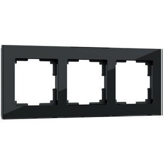 Werkel W0031108  Рамка на 3 поста Favorit (черный,стекло)