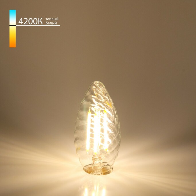 ELEKTROSTANDART Свеча витая F 7W 4200K E14 прозрачный   Светодиодная лампа BL129