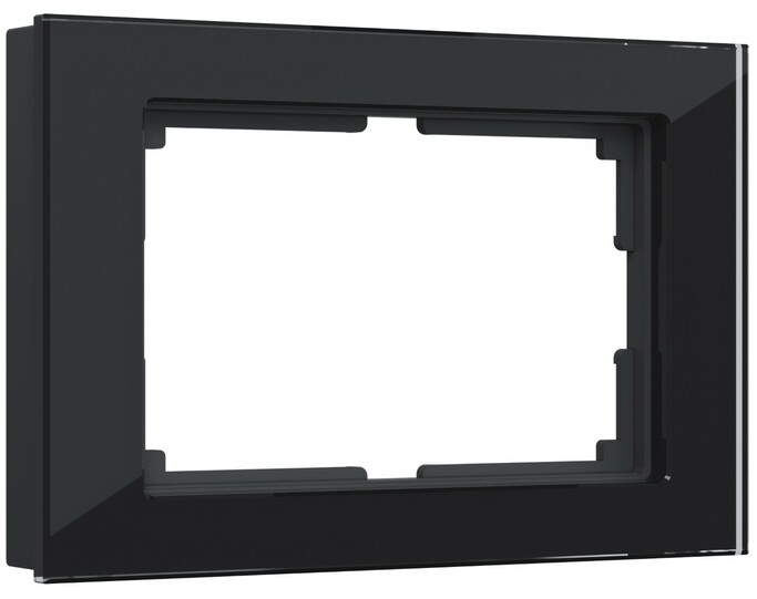 Werkel W0081108  Рамка для двойной розетки  Favorit (черный,стекло)