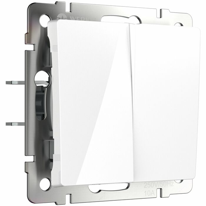 Werkel W1122001  Выключатель двухклавишный проходной (белый)