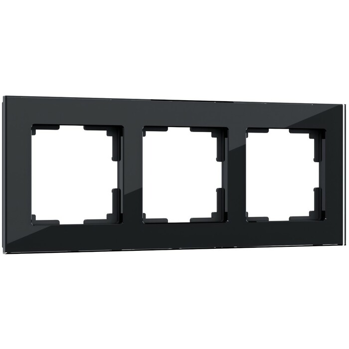 Werkel W0031108  Рамка на 3 поста Favorit (черный,стекло)