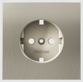 Voltum Накладка для розетки с заземлением, S70 Metal (никель) VLSM000611