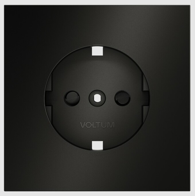 Voltum Накладка для розетки с заземлением и защитными шторками, S70 Metal (антрацит) VLSM000712