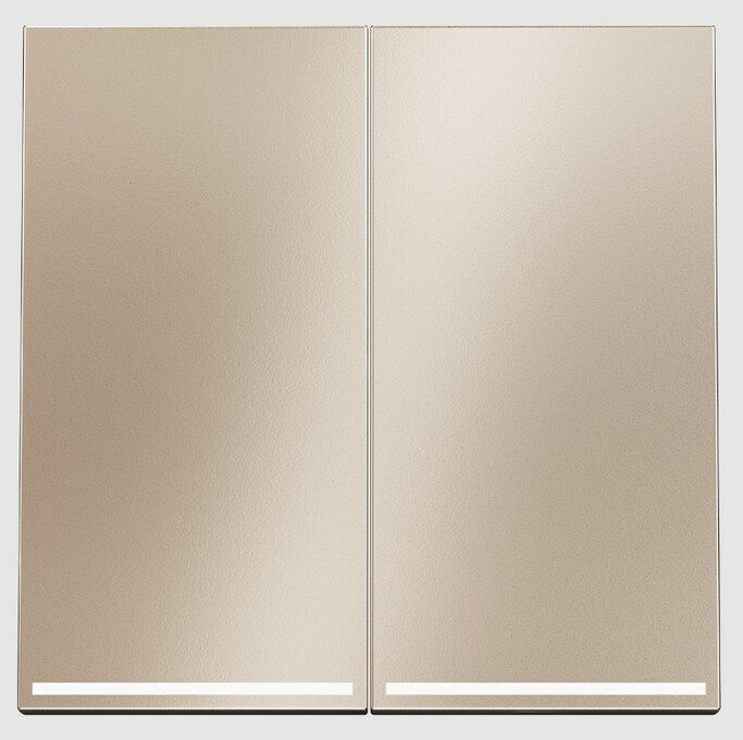 Voltum Клавиши для выкл перекл двухклавишного с подсветкой, S70 Metal (платина) VLSM000410