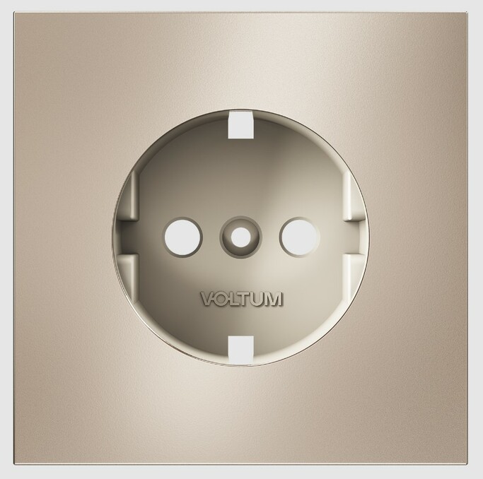 Voltum Накладка для розетки с заземлением, S70 Metal (платина) VLSM000610