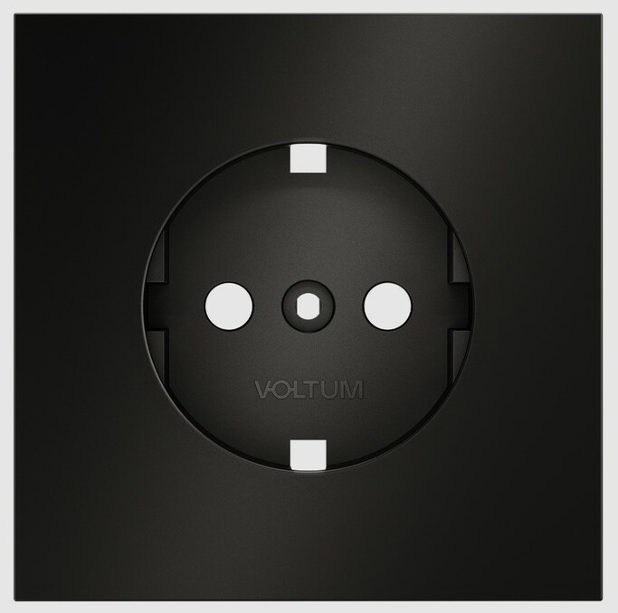 Voltum Накладка для розетки с заземлением, S70 Metal (антрацит) VLSM000612